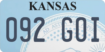 KS license plate 092GOI