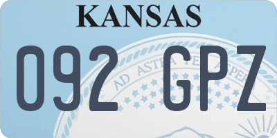 KS license plate 092GPZ