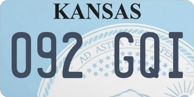 KS license plate 092GQI