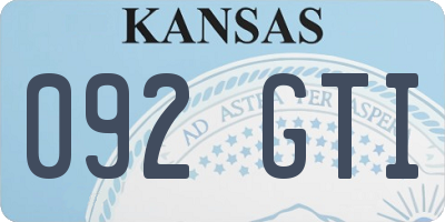 KS license plate 092GTI