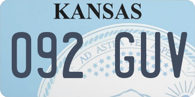 KS license plate 092GUV