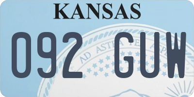 KS license plate 092GUW