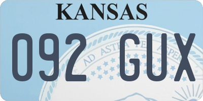 KS license plate 092GUX