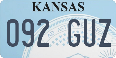 KS license plate 092GUZ