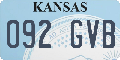 KS license plate 092GVB