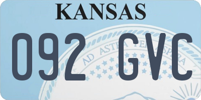 KS license plate 092GVC