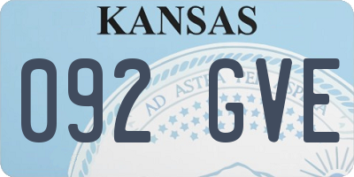 KS license plate 092GVE