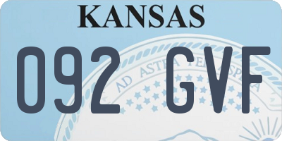 KS license plate 092GVF