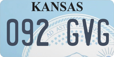 KS license plate 092GVG