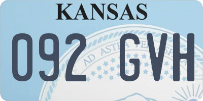 KS license plate 092GVH