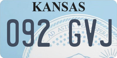 KS license plate 092GVJ