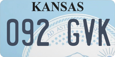 KS license plate 092GVK