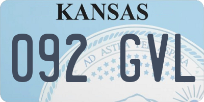 KS license plate 092GVL