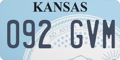KS license plate 092GVM