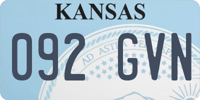 KS license plate 092GVN