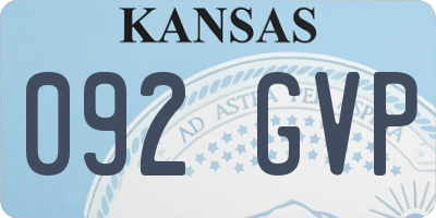 KS license plate 092GVP