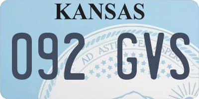 KS license plate 092GVS