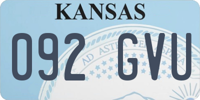 KS license plate 092GVU