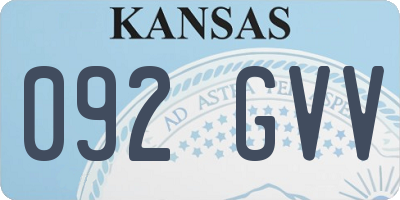 KS license plate 092GVV