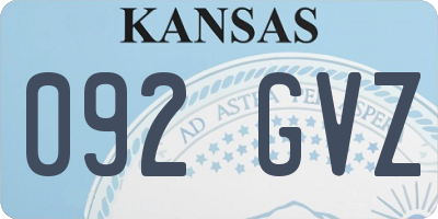 KS license plate 092GVZ