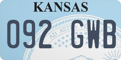 KS license plate 092GWB