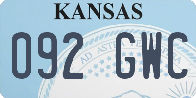 KS license plate 092GWC