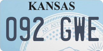KS license plate 092GWE