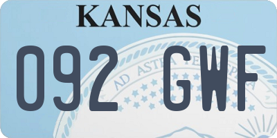 KS license plate 092GWF