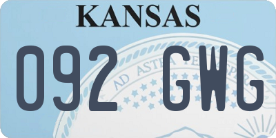 KS license plate 092GWG