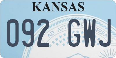 KS license plate 092GWJ