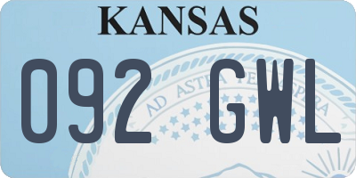 KS license plate 092GWL