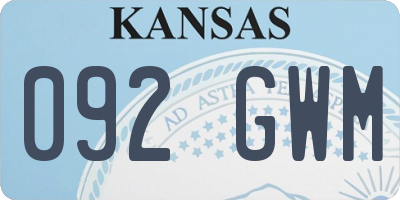 KS license plate 092GWM