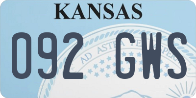 KS license plate 092GWS