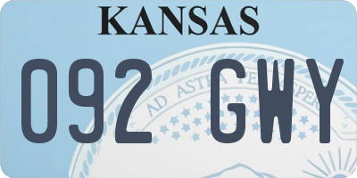 KS license plate 092GWY