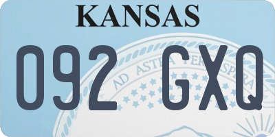 KS license plate 092GXQ