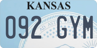 KS license plate 092GYM