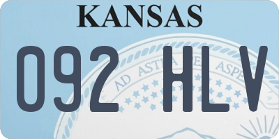 KS license plate 092HLV