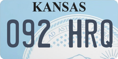 KS license plate 092HRQ