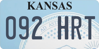 KS license plate 092HRT