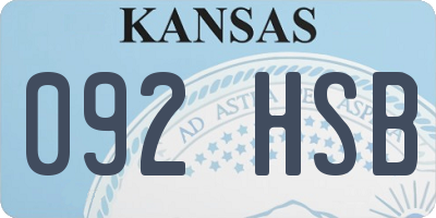KS license plate 092HSB