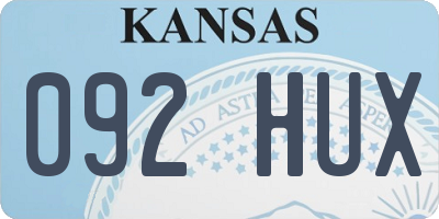 KS license plate 092HUX