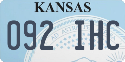KS license plate 092IHC