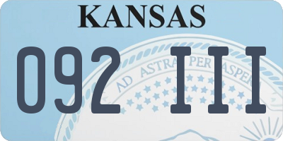 KS license plate 092III