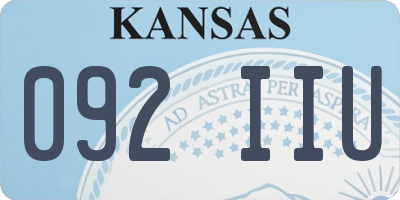 KS license plate 092IIU