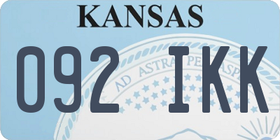 KS license plate 092IKK