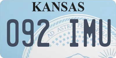 KS license plate 092IMU