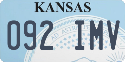 KS license plate 092IMV