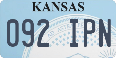 KS license plate 092IPN