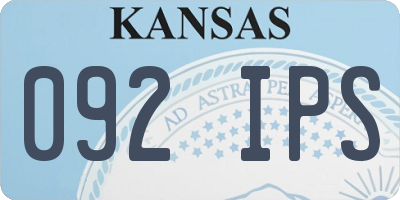 KS license plate 092IPS