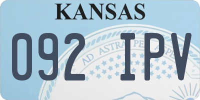 KS license plate 092IPV
